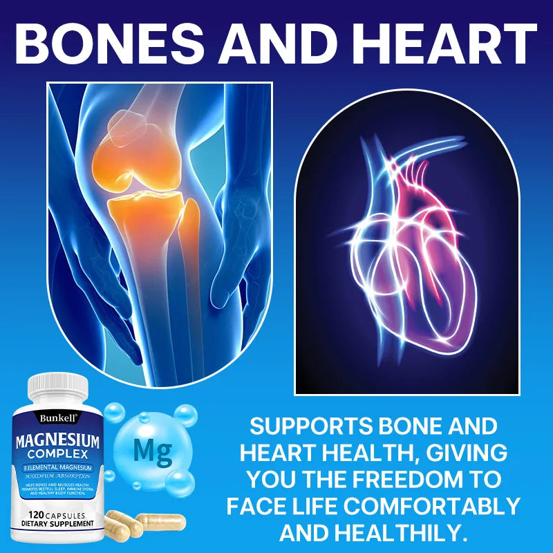 Magnesium Complex - Magnesium Glycinate, Magnesium Malate, Supports Muscle, Bone Health, Sleep Quality, Relieves Anxiety Essential Avenue