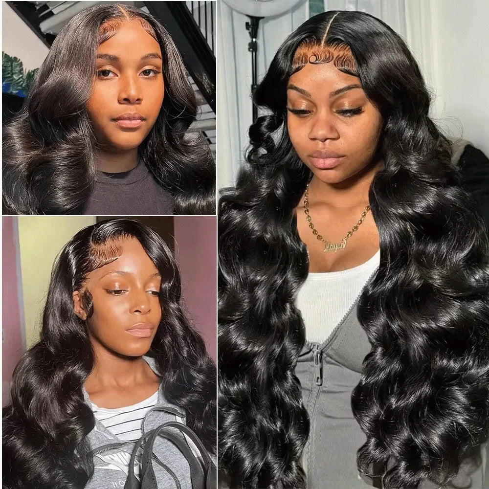 Body Wave 13x6 HD Transparent Lace Front Human Hair Wig 40 Inch Pre Plucked 220 Density 5x5 Glueless Lace Frontal Wigs for Women Essential Avenue