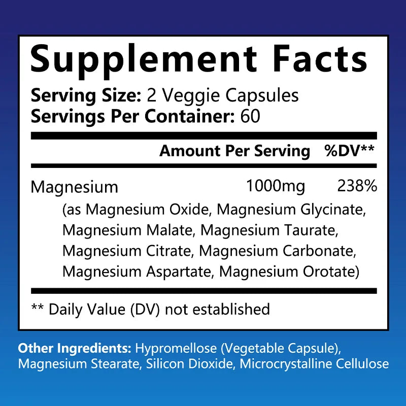 Magnesium Complex - Magnesium Glycinate, Magnesium Malate, Supports Muscle, Bone Health, Sleep Quality, Relieves Anxiety Essential Avenue