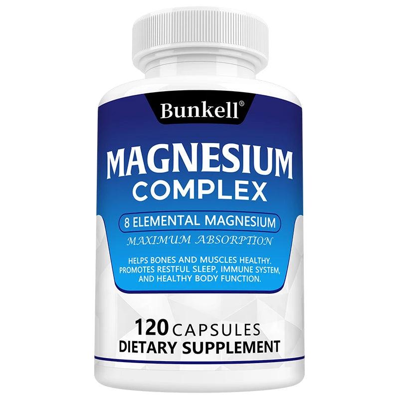 Magnesium Complex - Magnesium Glycinate, Magnesium Malate, Supports Muscle, Bone Health, Sleep Quality, Relieves Anxiety Essential Avenue