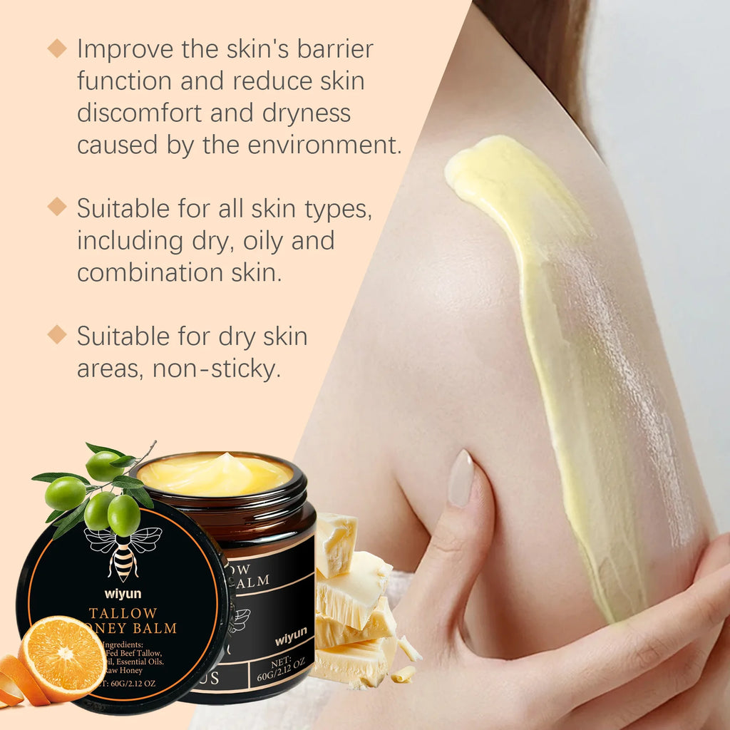Tallow Honey Cream Glow Hydrating Skin Improve Elasticity Soft Bleaching Improve Dullness Firming Face Body Moisturizer Lotion Essential Avenue