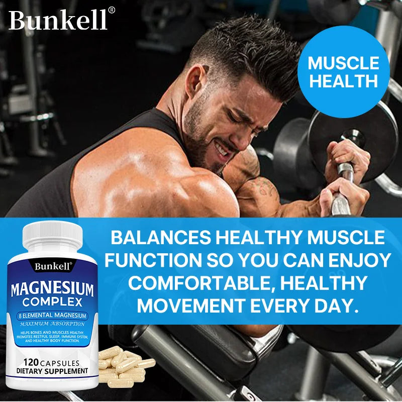 Magnesium Complex - Magnesium Glycinate, Magnesium Malate, Supports Muscle, Bone Health, Sleep Quality, Relieves Anxiety Essential Avenue
