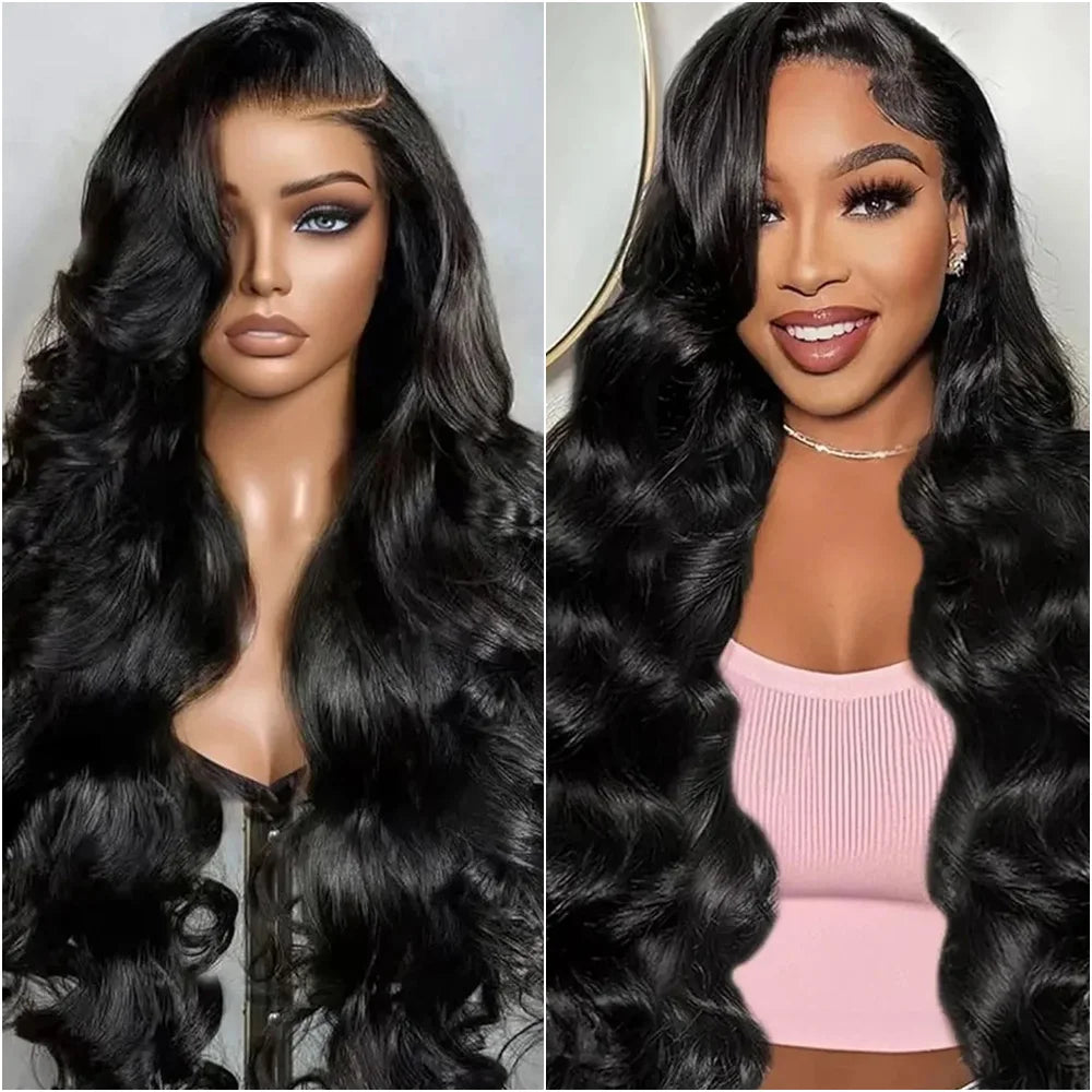 Body Wave 13x6 HD Transparent Lace Front Human Hair Wig 40 Inch Pre Plucked 220 Density 5x5 Glueless Lace Frontal Wigs for Women Essential Avenue