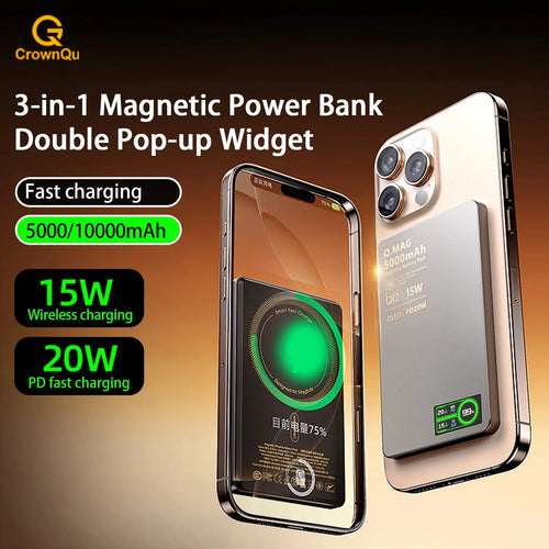 3-in-1 Magnetic Wireless Power Bank – Fast Charging for iPhone, Apple Watch & AirPods (5000mAh/10000mAh) Essential Avenue