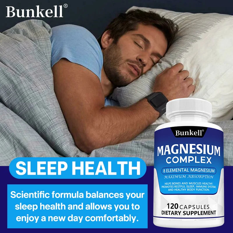 Magnesium Complex - Magnesium Glycinate, Magnesium Malate, Supports Muscle, Bone Health, Sleep Quality, Relieves Anxiety Essential Avenue