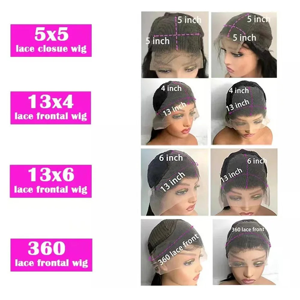 Body Wave 13x6 HD Transparent Lace Front Human Hair Wig 40 Inch Pre Plucked 220 Density 5x5 Glueless Lace Frontal Wigs for Women Essential Avenue