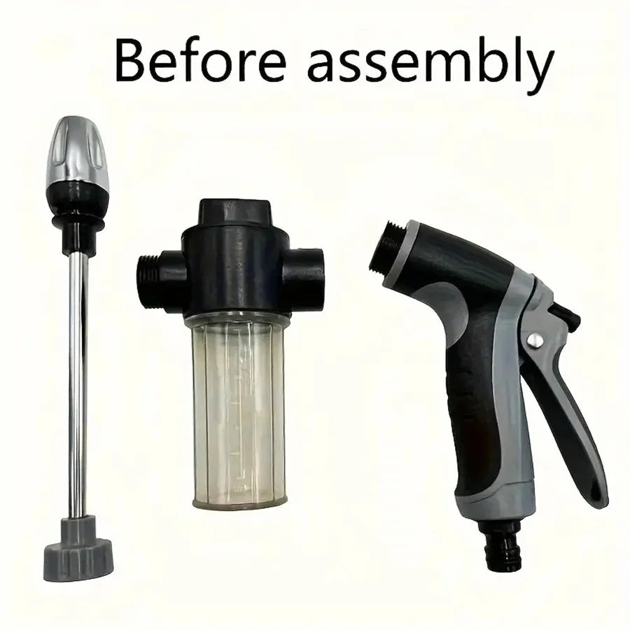 Portable High-Pressure Water Gun Adjustable Metal Cleaning Car Wash Machine Garden Watering Hose Nozzle Sprinkler Foam Water Gun Essential Avenue